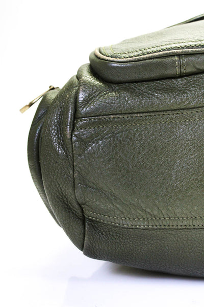 Marc Jacobs Womens Green Textured Leather Side & Front Pockets Shoulder Handbag