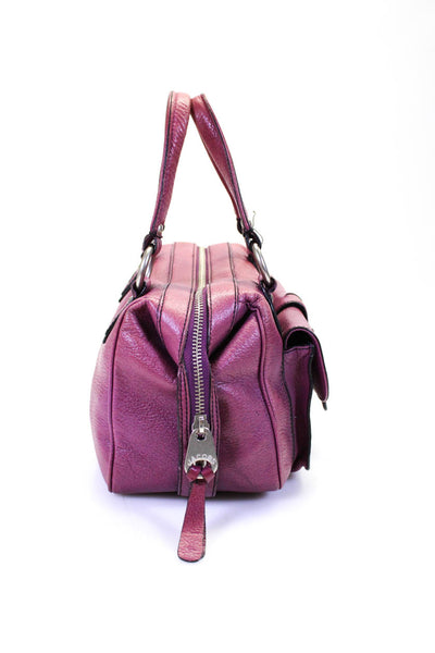 Marc Jacobs Womens Dark Pink Front Pockets Zip Detail Top Handle Bag Handbag