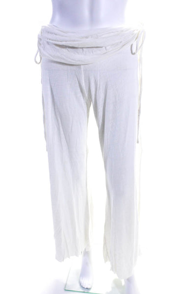 JFB Women's Cinch Tassel Pull-On Straight Leg Casual Pant White Size S