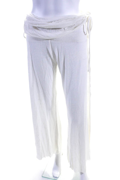 JFB Women's Cinch Tassel Pull-On Straight Leg Casual Pant White Size S