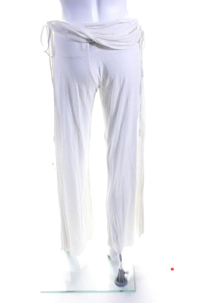 JFB Women's Cinch Tassel Pull-On Straight Leg Casual Pant White Size S