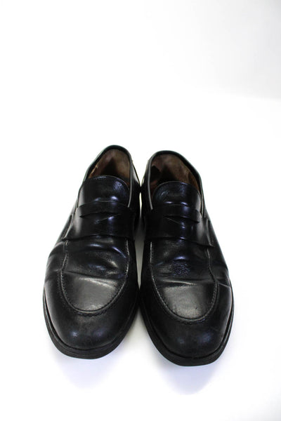 Marechiano 1962 Mens Almond Toe Leather Penny Loafers Black Size 42.5 10