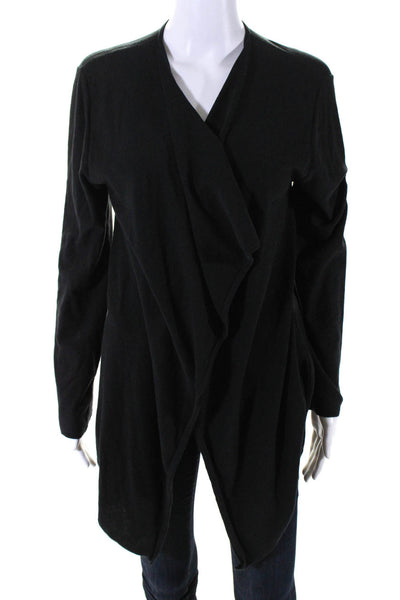 Tory Burch Womens Cotton V-Neck Long Sleeve Duster Cardigan Black Size S