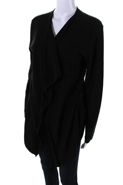 Tory Burch Womens Cotton V-Neck Long Sleeve Duster Cardigan Black Size S