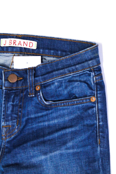J Brand Womens High Waist Tiered Fringe Skinny Jeans Pants Blue Size 24