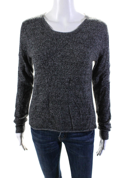 Athleta Womens Crew Neck Pullover Sweater Black Gray Cashmere Size Medium