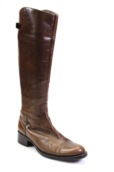 Ash Womens Round Toe Flat Leather Knee High Boots Brown Size 8