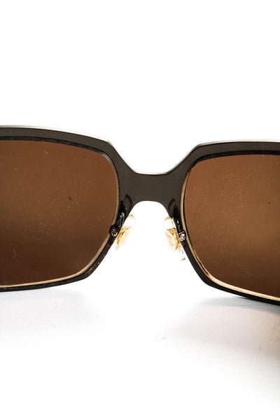 Kieselstein-Cord Womens Brown Cream Alligator Skin Oversized Sunglasses