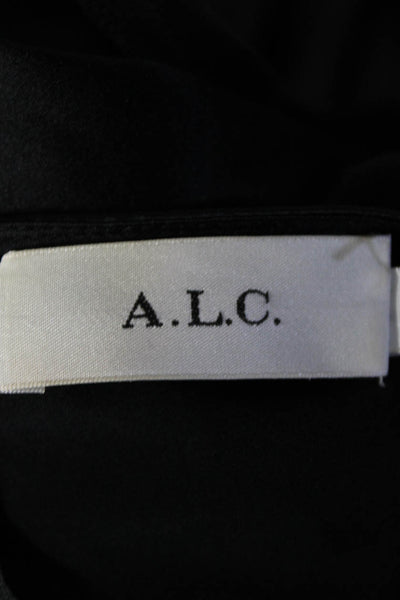 A.L.C. Womens Silk Cut Out V-Neck Zip Up Sleeveless Dress Black Size 10
