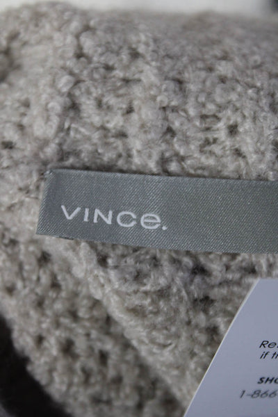 Vince Womens Cashmere Blend Sleeveless Turtleneck Sweater Top Beige Size M