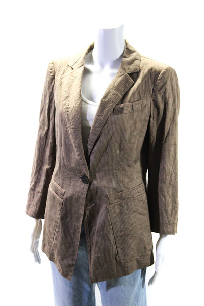 Nanette Lepore Women's Long Sleeves Lined One Button Blazer Brown Size 10