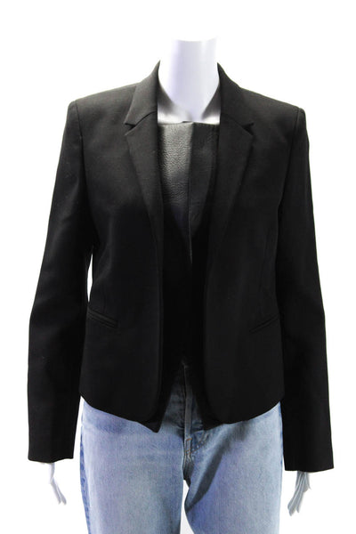 Neil Barrett Womens Wool Layered Snapped Button Collared Blazer Black Size EUR42