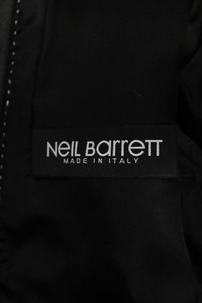 Neil Barrett Womens Wool Layered Snapped Button Collared Blazer Black Size EUR42