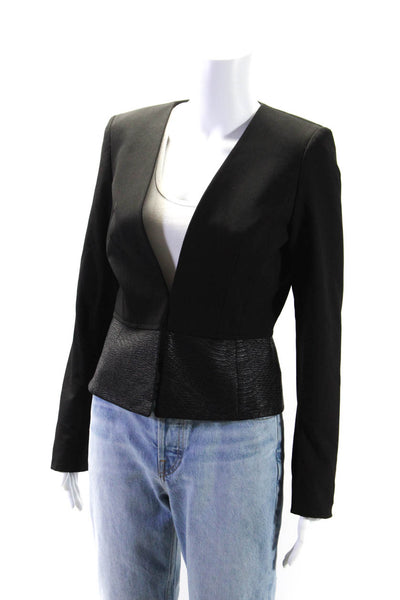 Catherine Catherine Malandrino Womens Black V-Neck Long Sleeve Blazer Size 2