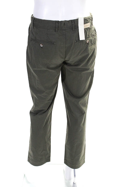 J. Lindeberg Mens Cotton Zip Buttoned Straight Leg Casual Pants Green Size EUR32