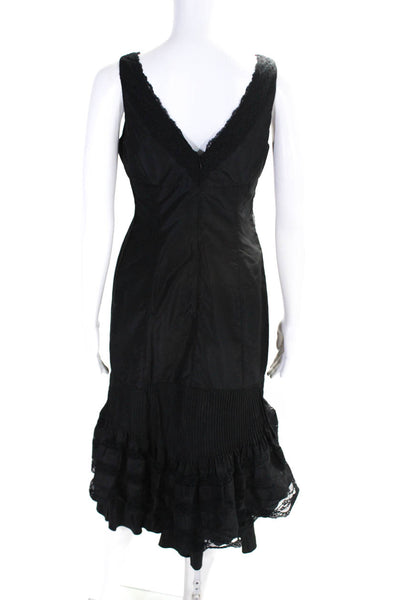 Rickie Freeman Teri Jon Womens Sleeveless Lace Tiered Shift Dress Black Size 2