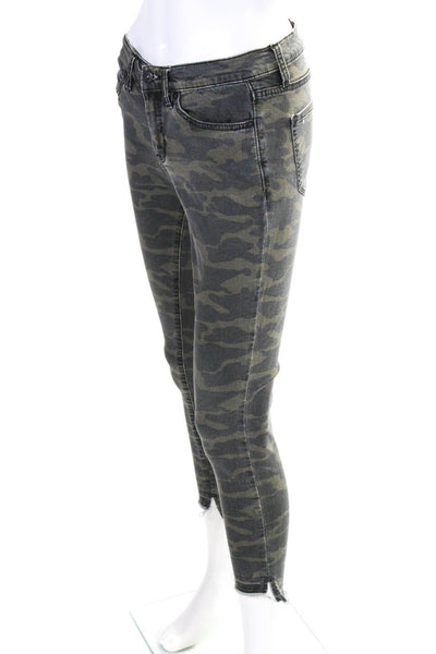 Artelier Nicole Miller Womens Camouflage Bleeker Mid Rise Skinny Jeans Gray 27