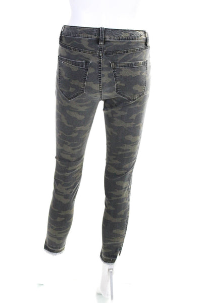 Artelier Nicole Miller Womens Camouflage Bleeker Mid Rise Skinny Jeans Gray 27