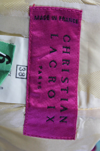 Christian Lacroix Womens Back Zip Knee Length Pencil Skirt Green Cotton IT 38