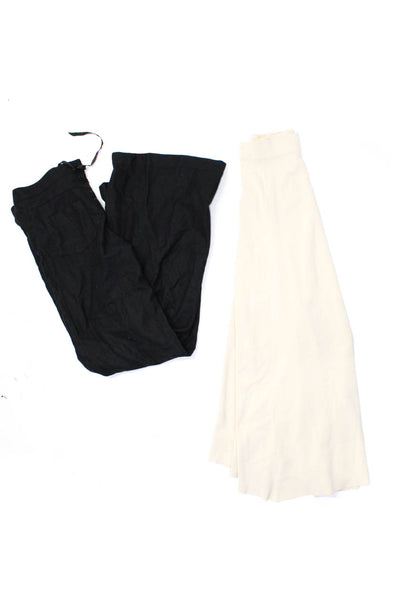 Zara Women's Elastic Waist A-Line Flare Maxi Skirt Beige Size S Lot 2