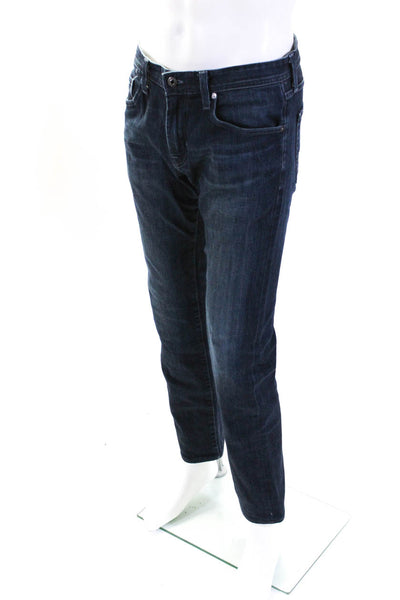 AG Adriano Goldschmied Mens The Matchbox Straight Buttoned Jeans Blue Size EUR32