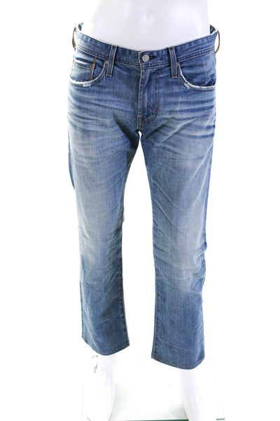 AG Adriano Goldschmied Mens Light Washed Straight Leg Jeans Blue Size EUR32