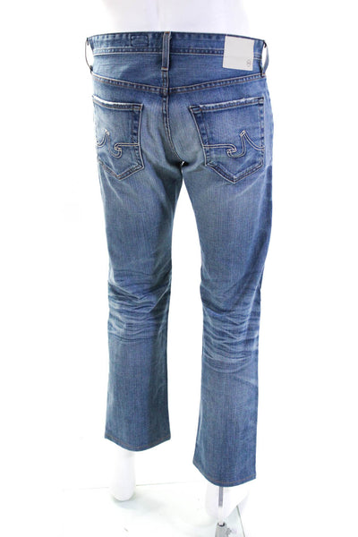 AG Adriano Goldschmied Mens Light Washed Straight Leg Jeans Blue Size EUR32