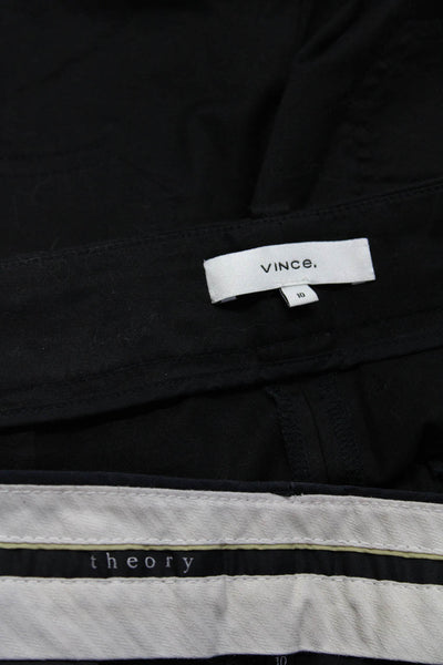Vince Theory Womens Straight Leg Khaki Pants Black Cotton Size 10 Lot 2