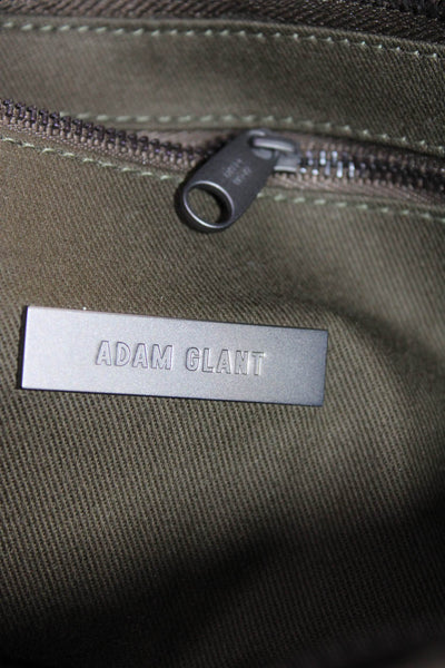 Adam Glant Womens Brown Leather Textured Removable Strap Shoulder Bag Handbag