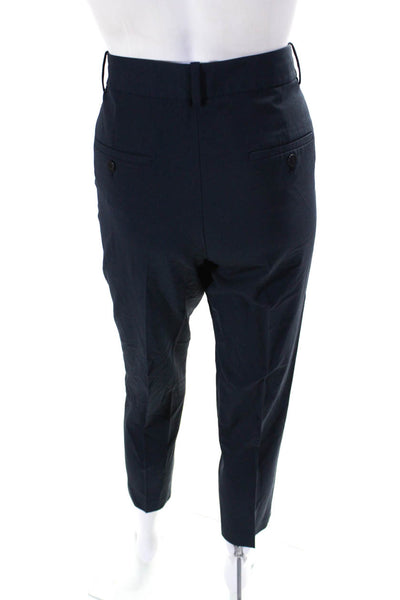Theory Womens Zipper Fly High Rise Pleated Dress Pants Navy Blue Size 8