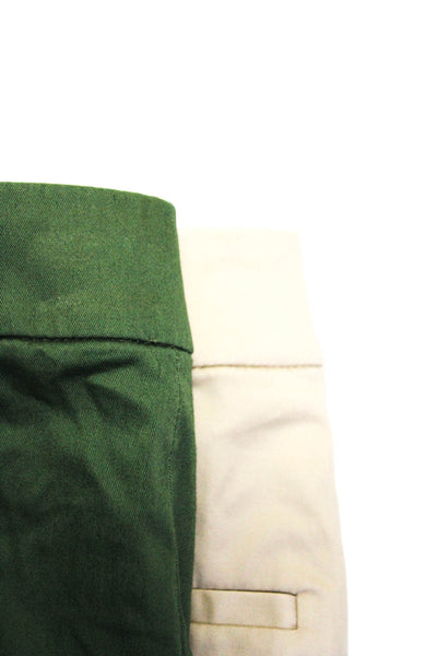 J Crew Womens Zipper Fly Pleated Straight Leg Pants Brown Green Size 6 Lot 2