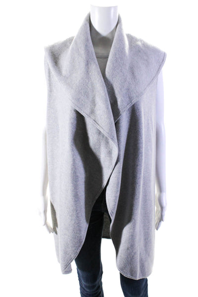 Club Monaco Womens Open Front Hooded Knit Vest Jacket Gray Size Extra Small