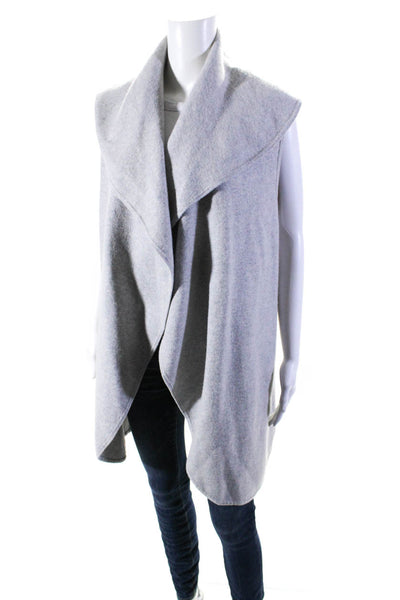 Club Monaco Womens Open Front Hooded Knit Vest Jacket Gray Size Extra Small