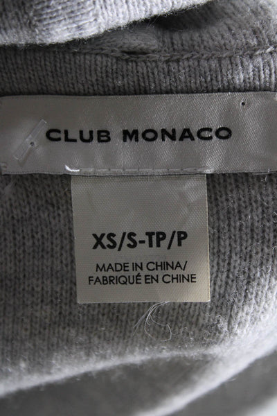 Club Monaco Womens Open Front Hooded Knit Vest Jacket Gray Size Extra Small