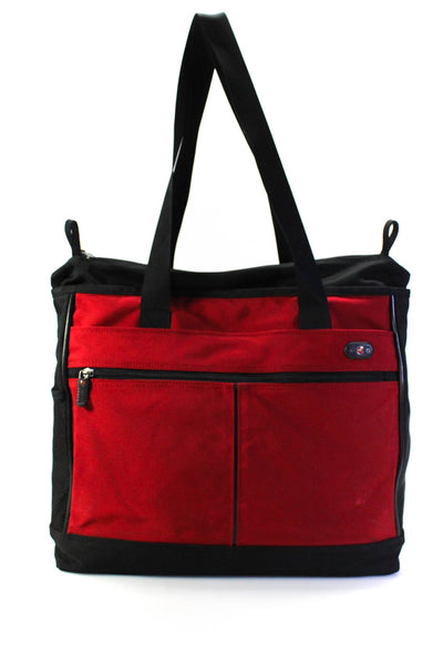 Victorinox Swiss Army® Womens Red Black Canvas Zip Tote Shoulder Bag Handbag