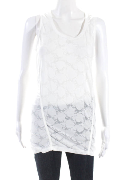 Balenciaga Ts Womens Jersey Knit Scoop Neck Tank Top T-Shirt White Size M 2012