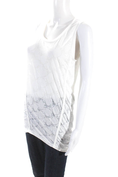 Balenciaga Ts Womens Jersey Knit Scoop Neck Tank Top T-Shirt White Size M 2012