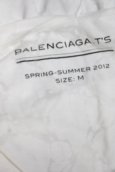 Balenciaga Ts Womens Jersey Knit Scoop Neck Tank Top T-Shirt White Size M 2012