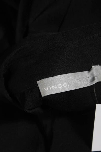 Vince Womens Black Silk Collar Long Sleeve Button Down Blouse Top Size M