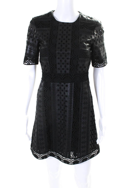 Zara Woman Womens Eyelet Crochet Shirt Dresses Black Size Extra Small Lot 2