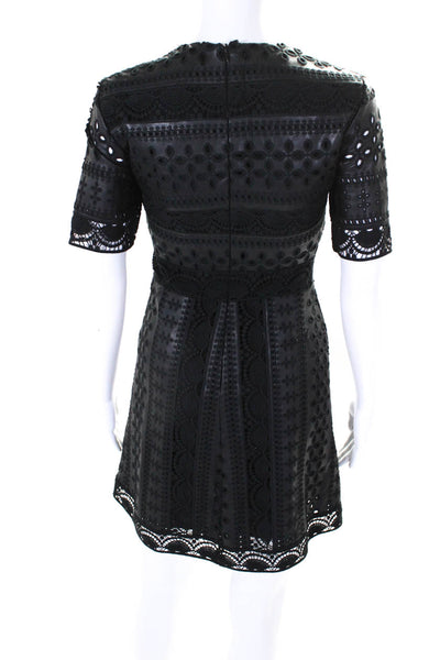 Zara Woman Womens Eyelet Crochet Shirt Dresses Black Size Extra Small Lot 2