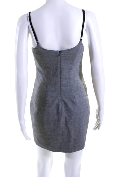 Alexander Wang Womens Spaghetti Strap Body Con Dress Black Wool Size 4