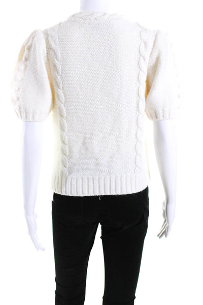 & Other Stories Womens Alpaca Cable Knit Short Sleeves Sweater White Size Small