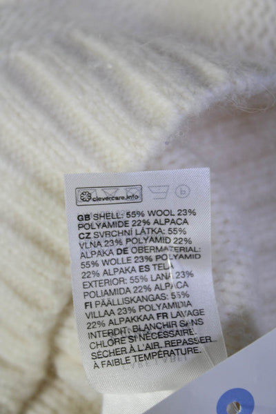 & Other Stories Womens Alpaca Cable Knit Short Sleeves Sweater White Size Small