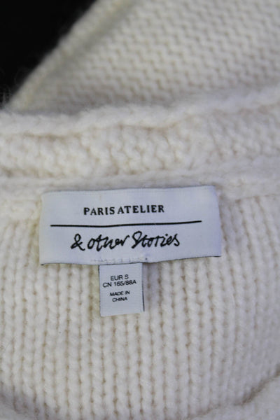 & Other Stories Womens Alpaca Cable Knit Short Sleeves Sweater White Size Small