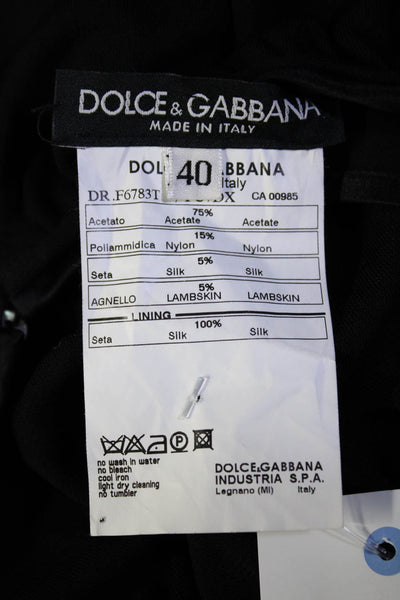 Dolce and Gabbana Womens A Line Zipper Belted Dress Black Size EUR 40