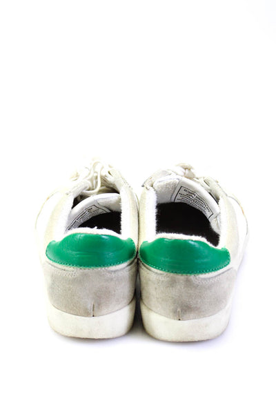 Re/Done Womens White Suede Green Trim 90's Skate Fashion Sneakers Shoes Size 7