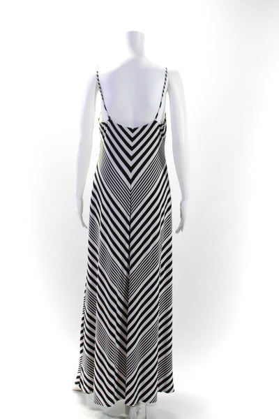 Lauren Ralph Lauren Womens White Black Striped V-Neck Shift Dress Size 8