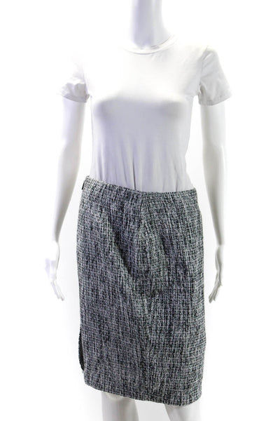 Karl Lagerfeld Womens Black White Textured Lined Pencil Skirt Size 2