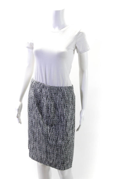 Karl Lagerfeld Womens Black White Textured Lined Pencil Skirt Size 2